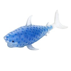 Dacawin Spongy Shark Bead Stress Ball Toy Squeezable Stress Toy Stress Relief Ball Blue
