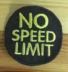Biker No Speed Limit Badge Patch
