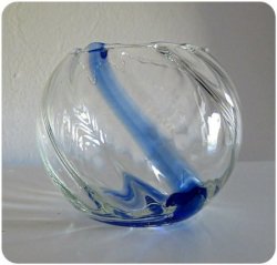 Beautiful Glass Vase With Striking Blue Vein Going Through