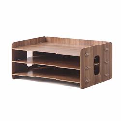 F&w Wf File Shelf - Desktop High-end Office Supplies Stationery Wooden A4 Horizontal File Cabinet File Classification Frame Color : A