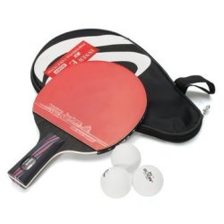 Table Tennis Racket Ping Pong Paddle Short Handle Shake-hand Indoor Table Tennis - Team Sport Table Tennis - 3 X Ping-pon 1 X Table
