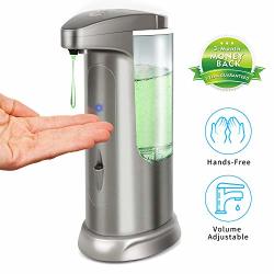 Hanamichi Soap Dispenser Touchless Automatic Soap Dispenser Equipped Stainless Steel W infrared Motion Sensor Waterproof Base Adjustable Switches Suitable For Bathroom Kitchen Hotel Restaurant
