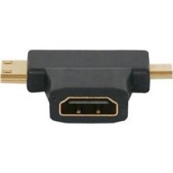 Ultralink Ultra Link UL-AF2N1 HDMI Female To MINI Hdmi+ Micro HDMI Adapter Black