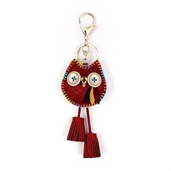 Owl Key Ring Chain Nikang Handmade Leather Key Holder Metal Chain Charm With Tassels Tassel Key Chain Handbag Accessories Fashion Item Car Key Chain