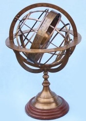 Gorgeous 12" Celestial Medieval French Armillary Sphere In Antiquated Brass