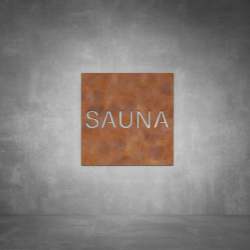 Sauna Sign - Rust - Powder Coated Aluminum