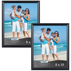 Icona Bay 8X10 Picture Frames Bulk Set 8 X 10 2-PACK Black Wall Mount Or Table Top Black Picture Frame Display 8 By 10