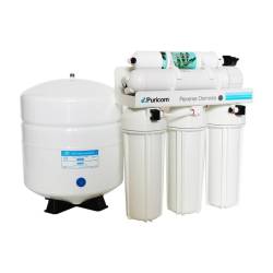 Puricom 5 Stage Reverse Osmosis Water Filter System 50GPD Membrane With Pump