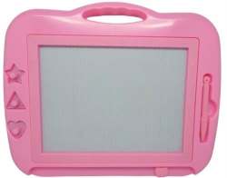 Magnetic Drawing And Writing Board Pink - Includes 3 X Magnetic Stamps And Stylus Pen For Kids To Learn How To Draw And