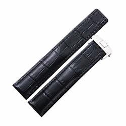 Dismay Leather Watch Band Strap Made For Tag Heuer Watches 22MM Black