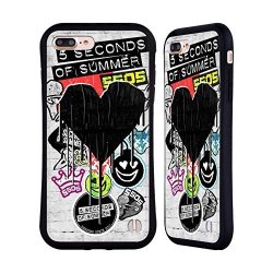 Official 5 Seconds Of Summer Blackheart Sticker Bomb Hybrid Case For Apple Iphone 7 Plus 8 Plus
