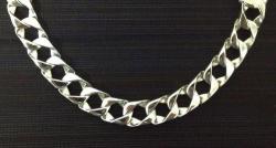 Solid Sterling Silver Necklace 75 Cm X 14 Mm