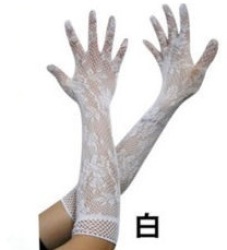 Lace Half Arm Gloves In White