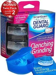 SmartGuard Elite Dental Guard Twin Pack & Hygiene Case : Less Bulky Mouth Guard For Grinding Teeth Front-tooth Night Guard Designed By Tmj Dentist