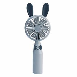 2 In 1 Fan Humidifiers Handheld MINI Personal Desk Fan 1200MAH Rechargeable USB Fan With Cut Rabbit Ears Electric Fan For Office Room Outdoor Household Traveling Grey