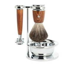Shaving Set Rytmo 4 Piece Pure Badger Brush W Safety Razor - Ash Wood