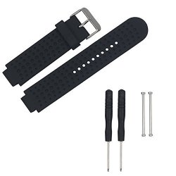 Scastoe Replacement Silicone Watch Strap Band With Repair Tool + Pin For Garmin Forerunner 230 235 630 735 -black