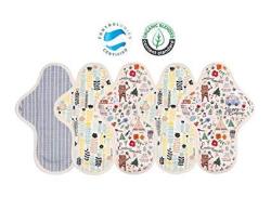 Size M Reusable Cotton Sanitary Pads Sanitary Napkins Organic Waterproof Menstrual Pads Hygienic Band Lot Of 5