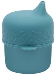 Silicone Sippy Cup Set With MINI Straw- Blue Dusk