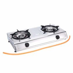Togames Anti-rust Propane Gas Stove Double Burner Portable Stove Household Use Stainless Steel Furnace Durable Camping Cooker