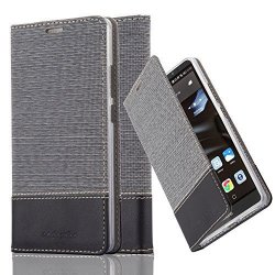 Cadorabo Book Case Works With Huawei Mate 8 In Grey Black - With Magnetic Closure Stand Function And Card Slot - Wallet Etui Cover