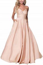 TTdamai Spaghetti Straps Homecoming Dresses Satin Short Ball Gown with Pocket Cocktail Dress