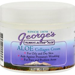 George S Aloe Vera Collagen Cream - 2 Oz - For Oily And Dry Skin - Aids Against Premature Wrinkling