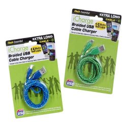 1 X Braided USB Cable Charger For Samsung 1.5M