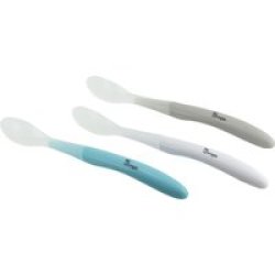 Soft Spoon Set 3 Pcs Grey - White - Turquoise