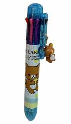 Rilakkuma Multi Color Pens With Bear Charm Great For School Students Teachers Multi-color For Notes And Corrections Blue