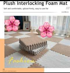 10PC Fluffy Puzzle Foam Floor Mat