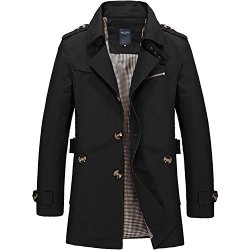 Casual Long Section Spring Autumn Winter Jacket Men Trench Coat Solid With Belt Overcoat Plus Size M-5XL Black XXL
