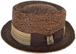 BROOKLYN Hat Co Raffia Pork Pie Hat Large