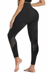 Traininggirl Yoga Pants Capri Leggings For Women High Waisted Workout Running Sports Pants Tummy Control Butt Lift Tights Leggings Black Medium