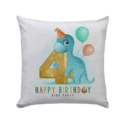 4TH Birthday Dino Happy Birthday Pillow 30CM X 30CM