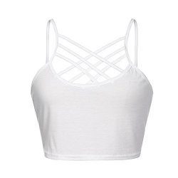 Perfurm Women Running Sports Bra Yoga Gym Workout Vest Crop Tops Shapewear Valentine's Day Present Gift White