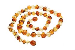 Amberbeata Amber Jewelry Baltic Amber Teething Necklace For Mom Lemon Cognac Two Tone
