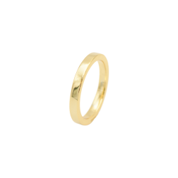 18CT Gold Square Finish Ring - 56 Gold