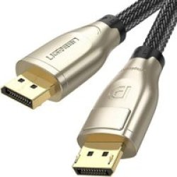 UGreen DP-60843 Displayport 1.4 To HDMI 4K@60HZ Zinc Alloy Braided Cable 2M Male To Male Black