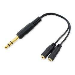 1-6.35MM Male To Dual 2-3.5MM Female 3 Pole Trs Audio Cable