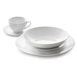 Just White Coupe Dinner Set - 20 Piece