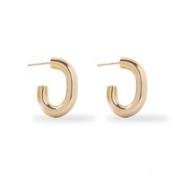 Women's Gold Stainless Steel Hoop Earrings
