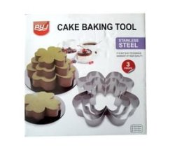 3PC Flower Cake Pan Set. Cookie Cutter 10CM 15CM 20CM For Cake Decorating - Baking Tool