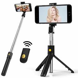 Selfie Stick & Tripod Portable And Adjustable Camera Stand Holder Portable All-in-one Professional Lightweight Bluetooth Remote For Apple & Android Devices Non Skid Tripod Feet