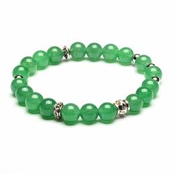West Coast Jewelry Elya Green Jade Natural Gemstone Beaded Stretch Bracelet