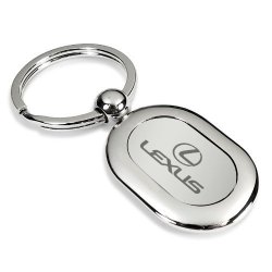 Lexus Two Tone Silver Oval Key Chain