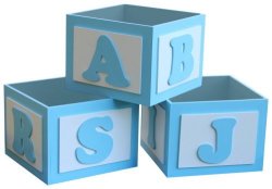 Blue Nursery Organiser Alphabet Boxes