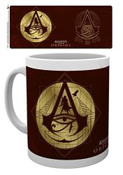Set: Assassin's Creed Origins Gold Icons Photo Coffee Mug 4X3 Inches And 1X 1ART1 Surprise Sticker