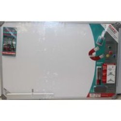 Parrot 90 X 60CM Slimline Magnetic Whiteboard With Magnets Markers Eraser And Whiteboard Cleaner