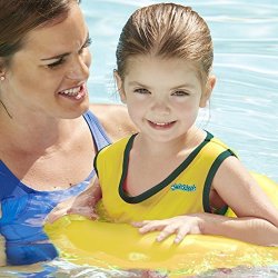 SwimSchool Deluxe Tot Swim Trainer Vest Heavy Duty Inflatable Swim Float With Adjustable Safety Strap 2-4 Years Yellow berry